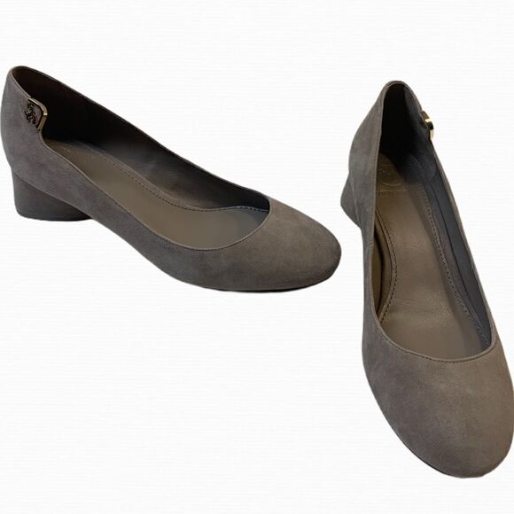 Tory Burch Elizabeth Suede Pumps Dust Storm - Picture 8 of 13